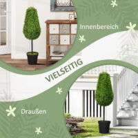 Buchsbaum Pflanzen Kunstpflanze 2er Set im Topf für Dekoration 90cm