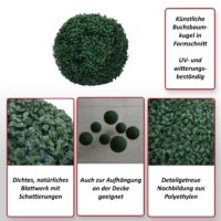 Künstliche Buchsbaumkugel 33 cm Outdoor wetterfest