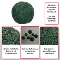 Künstliche Buchsbaumkugel Ø53 cm Outdoor Dekopflanze