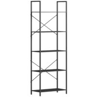 Bücherregal Standregal mit 5 Ebenen für Wohnzimmer Büro Metall