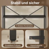Bücherregal Standregal mit 5 Ebenen für Wohnzimmer Büro Metall