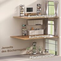 Bücherregal Standregal mit 5 Ebenen für Wohnzimmer Büro Metall
