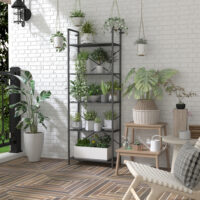 Bücherregal Standregal mit 5 Ebenen für Wohnzimmer Büro Metall