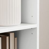 Bücherregal mit 5 Fächern und verstellbaren Böden aus Holz weiss