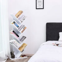 Freistehendes Bücherregal mit acht Stöcken, modernes und platzsparendes Design.