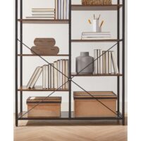Bücherregal mit zehn Fächern im IndustrialVIBE-Stil für Ordner oder Deko.