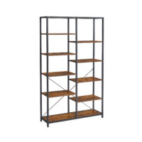 Bücherregal mit zehn Fächern im IndustrialVIBE-Stil für Ordner oder Deko.