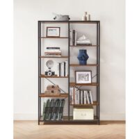 Bücherregal mit zehn Fächern im IndustrialVIBE-Stil für Ordner oder Deko.