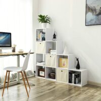 Bücherregal Aufbewahrungsregal mit 10 Würfeln freistehend.