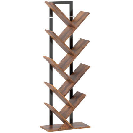 Bücherregal Standregal Baumform schmal rustikal für Büro