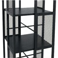 Bücherregal Standregal Drehregal Rollen Metall Industrial 147x40x40cm schwarz