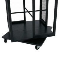 Bücherregal Standregal Drehregal Rollen Metall Industrial 147x40x40cm schwarz