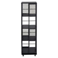 Bücherregal Standregal Drehregal Rollen Metall Industrial 147x40x40cm schwarz