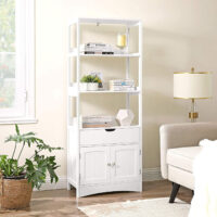 Hochschrank-Bücherregal mit offenen Regalen, modernes Design.