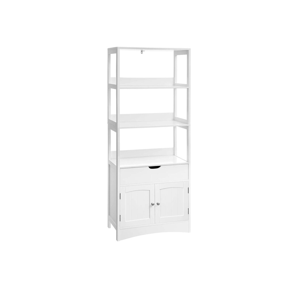 Hochschrank-Bücherregal mit offenen Regalen, modernes Design.