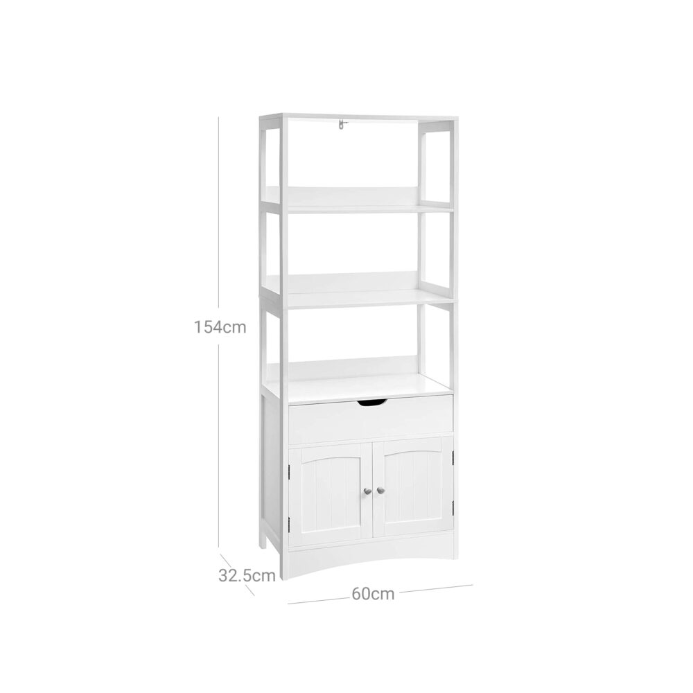 Hochschrank-Bücherregal mit offenen Regalen, modernes Design.