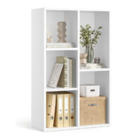 Bücherregal Kinderzimmerregal 5 Fächer Holz Weiss