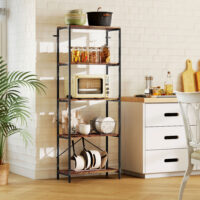 Bücherregal Standregal modern mit 5 Ebenen Metall braun
