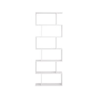 Bücherregal Raumteiler freistehend 6 Ebenen Holz Weiss