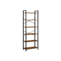 Bücherregal Regal Standregal Stahlrahmen Braun Schwarz