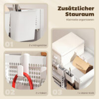 Bücherregal auf Rollen verstellbar für Wohnzimmer Büro weiss