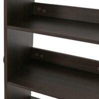 Bücherregal Bücherschrank Hochschrank skandinavisch Metall Holz 200x80x30cm dunkelbraun