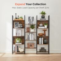 Grosses Bücherregal mit 14 Ablagen im IndustrialVIBE-Stil für Bücher und Deko.