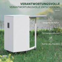 Bügelbrettschrank faltbar mit Rollen für kleine Räume weiss