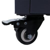 Abschließbarer Büroschrank aus Metall dunkelgrau mit Rollen