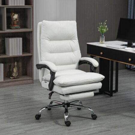 Bürostuhl 135° neigbar Massagefunktion 120kg Cremeweiss – Produktfoto zeigt modernes Design, hochwertige Materialien und funktionale Eigenschaften ideal für Wohn- oder Arbeitsbereiche. Perfekt als Einrichtungsinspiration oder zur Produktpräsentation in einem Onlineshop.
