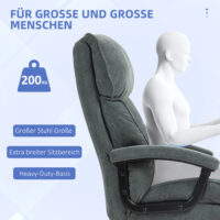 Bürostuhl gepolstert robust mit 200kg Belastbarkeit grau