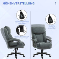 Bürostuhl gepolstert robust mit 200kg Belastbarkeit grau