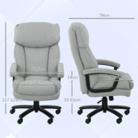Bürostuhl ergonomisch belastbar gepolstert bis 200kg hellgrau