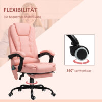 Bürostuhl mit 7-Punkt-Massage & Liegefunktion ergonomisch bis 120kg Rosa – Produktfoto zeigt modernes Design, hochwertige Materialien und funktionale Eigenschaften ideal für Wohn- oder Arbeitsbereiche. Perfekt als Einrichtungsinspiration oder zur Produktpräsentation in einem Onlineshop.