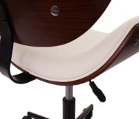 Bürostuhl Bugholz Walnuss-Optik drehbar höhenverstellbar creme