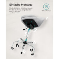 Bürostuhl Chefsessel Retro höhenverstellbar Stoff Grau