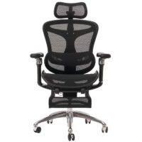 Ergonomischer Bürostuhl schwarz mit Lordosenstütze und 6D Armlehnen