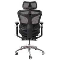 Ergonomischer Bürostuhl schwarz mit Lordosenstütze und 6D Armlehnen