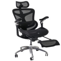 Ergonomischer Bürostuhl schwarz mit Lordosenstütze und 6D Armlehnen