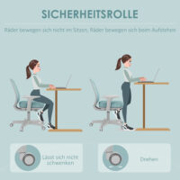 Bürostuhl ergonomisch höhenverstellbar drehbar grün