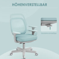 Bürostuhl ergonomisch höhenverstellbar drehbar grün