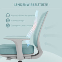 Bürostuhl ergonomisch höhenverstellbar drehbar grün