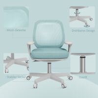 Bürostuhl ergonomisch höhenverstellbar drehbar grün
