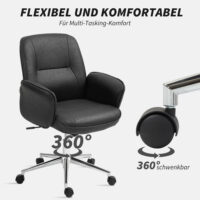 Bürostuhl ergonomisch höhenverstellbar mit Wippfunktion bis 120kg Schwarz – Produktfoto zeigt modernes Design, hochwertige Materialien und funktionale Eigenschaften ideal für Wohn- oder Arbeitsbereiche. Perfekt als Einrichtungsinspiration oder zur Produktpräsentation in einem Onlineshop.
