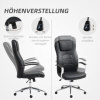 Bürostuhl gepolstert mit Kipp- & Liegefunktion höhenverstellbar bis 120kg Schwarz – Produktfoto zeigt modernes Design, hochwertige Materialien und funktionale Eigenschaften ideal für Wohn- oder Arbeitsbereiche. Perfekt als Einrichtungsinspiration oder zur Produktpräsentation in einem Onlineshop.