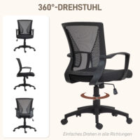 Bürostuhl höhenverstellbar mit Kippfunktion bis 120kg belastbar Schwarz – Produktfoto zeigt modernes Design, hochwertige Materialien und funktionale Eigenschaften ideal für Wohn- oder Arbeitsbereiche. Perfekt als Einrichtungsinspiration oder zur Produktpräsentation in einem Onlineshop.