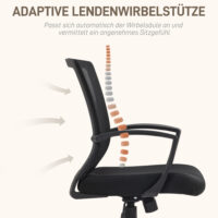 Bürostuhl höhenverstellbar mit Kippfunktion bis 120kg belastbar Schwarz – Produktfoto zeigt modernes Design, hochwertige Materialien und funktionale Eigenschaften ideal für Wohn- oder Arbeitsbereiche. Perfekt als Einrichtungsinspiration oder zur Produktpräsentation in einem Onlineshop.