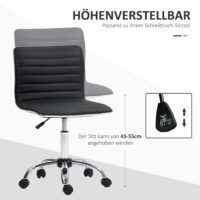 Bürostuhl höhenverstellbar mit Rollen bis 120kg belastbar Schwarz – Produktfoto zeigt modernes Design, hochwertige Materialien und funktionale Eigenschaften ideal für Wohn- oder Arbeitsbereiche. Perfekt als Einrichtungsinspiration oder zur Produktpräsentation in einem Onlineshop.