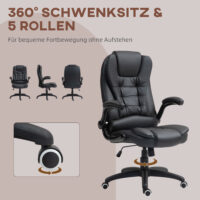Bürostuhl höhenverstellbar Wippfunktion Home-Office Schwarz – Produktfoto zeigt modernes Design, hochwertige Materialien und funktionale Eigenschaften ideal für Wohn- oder Arbeitsbereiche. Perfekt als Einrichtungsinspiration oder zur Produktpräsentation in einem Onlineshop.