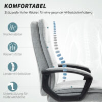 Bürostuhl ergonomisch höhenverstellbar mit Kippfunktion grau